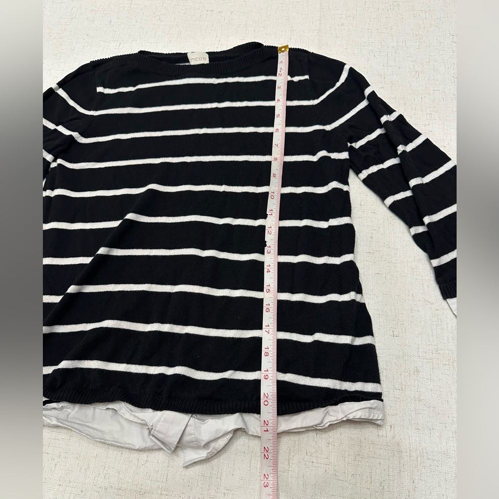 Chico's Black and White Women's Blouse - Picture 8 of 10